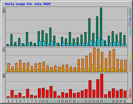 Daily usage for July 2025
