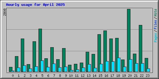 Hourly usage for April 2025