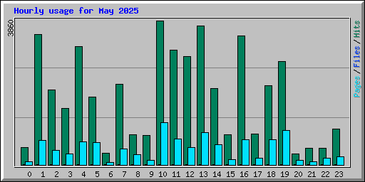 Hourly usage for May 2025