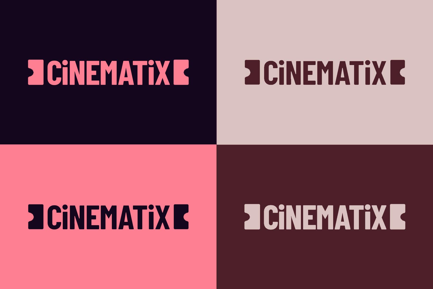 Cinematix logo with different colors