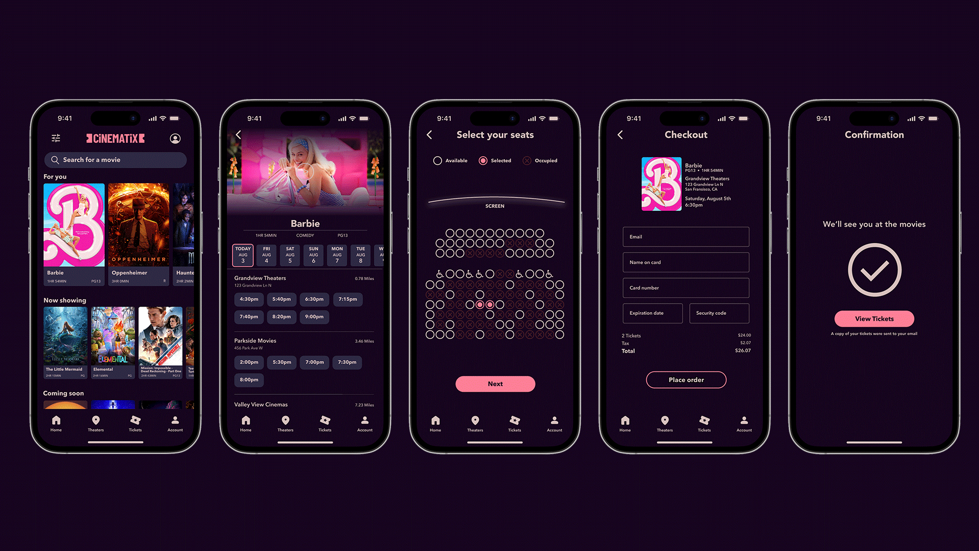Cinematix High Fidelity Wireframes Cinematix High Fidelity Wireframes