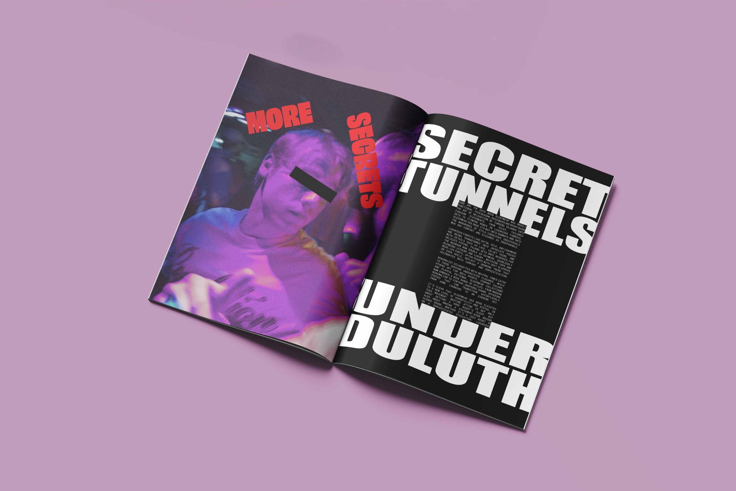 Novus Spread Novus Spread with the headline "Secret Tunnels Under Duluth"